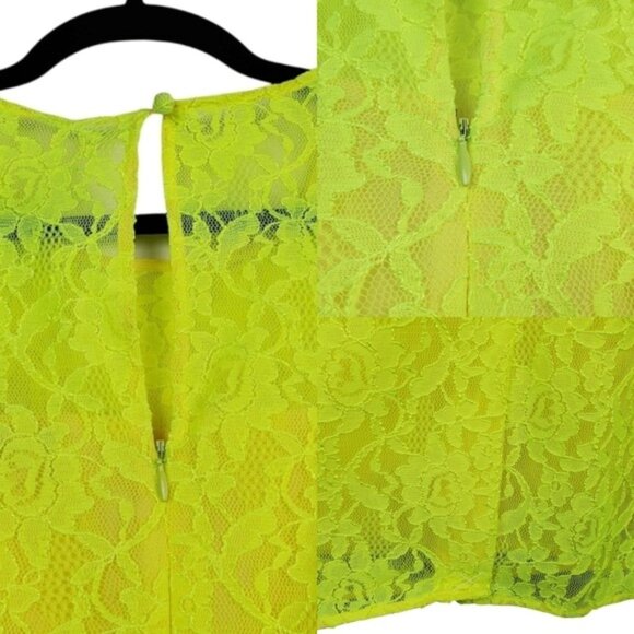 J.Crew Factory Womens Sleeveless Neon Yellow Lace Sheath Dress Size 2 NWT - Picture 7 of 8